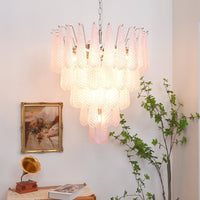 Murano Pink Glass Dewdrop Chandelier - Vakkerlight