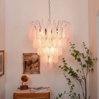 Murano Pink Glass Dewdrop Chandelier - Vakkerlight
