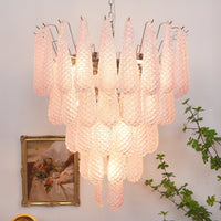 Murano Pink Glass Dewdrop Chandelier - Vakkerlight