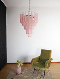 Murano Pink Glass Dewdrop Chandelier - Vakkerlight