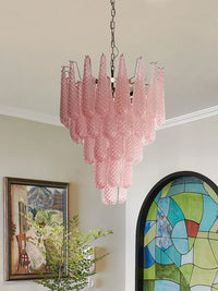 Murano Pink Glass Droplet Chandelier - Vakkerlight