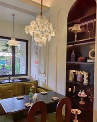 Murano Disc White Glass Chandelier - Vakkerlight