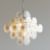 Murano Disc White Glass Chandelier - Vakkerlight