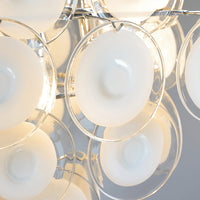 Murano Disc White Glass Chandelier - Vakkerlight