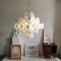 Murano Disc White Glass Chandelier - Vakkerlight