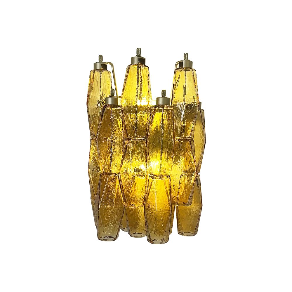 Murano Rhombus Amber Glass Wall Lamp - Vakkerlight