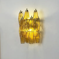 Murano Rhombus Amber Glass Wall Lamp - Vakkerlight