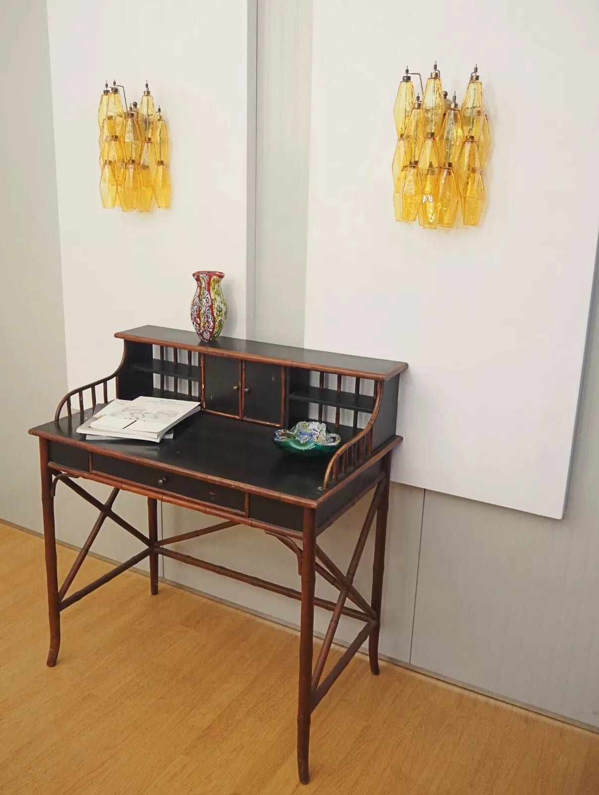 Murano Rhombus Amber Glass Wall Lamp - Vakkerlight