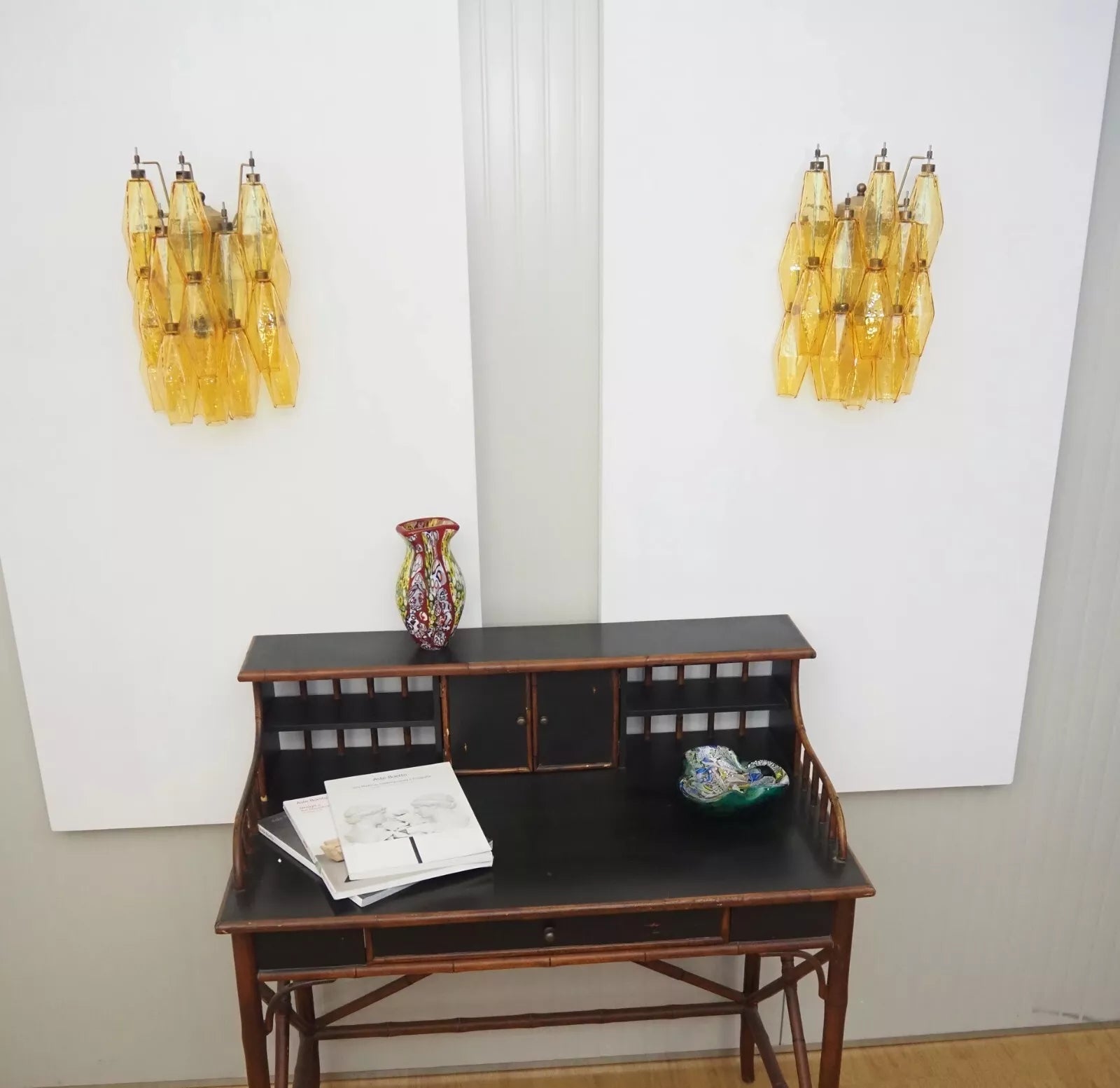 Murano Rhombus Amber Glass Wall Lamp - Vakkerlight