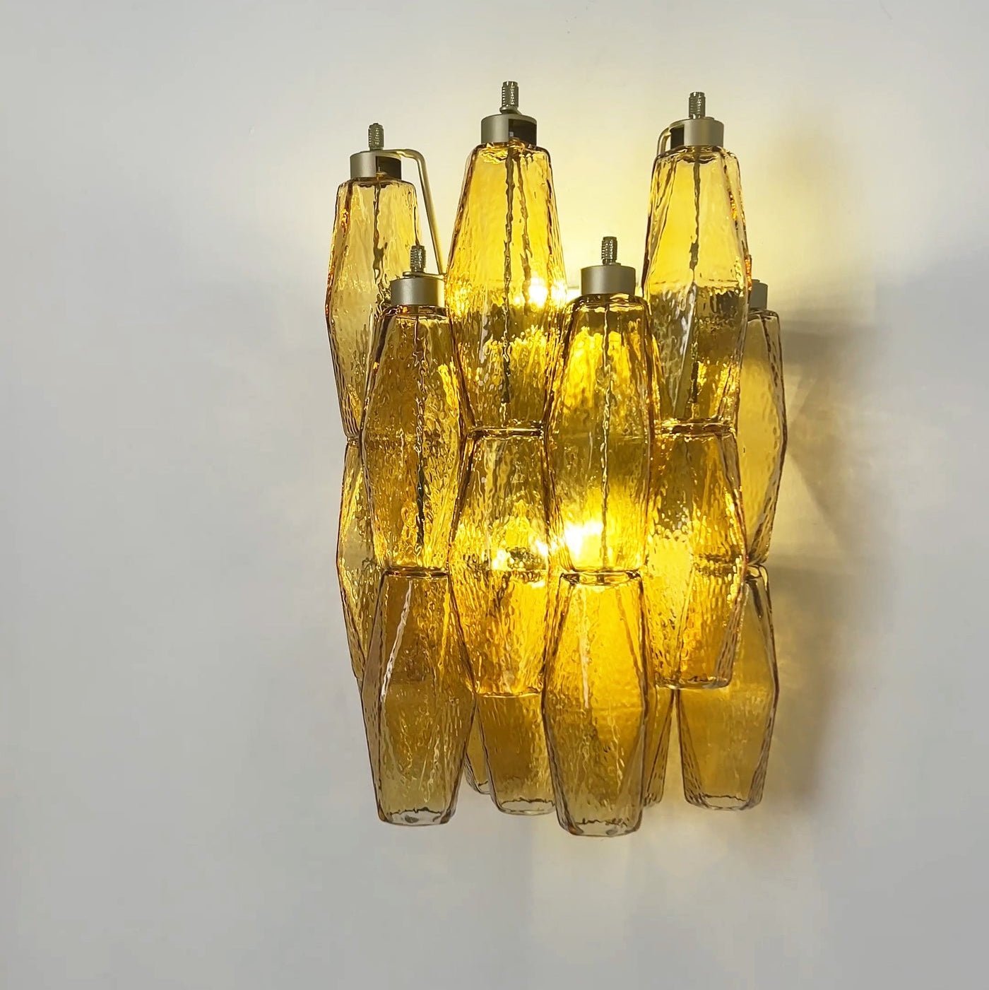 Murano Rhombus Amber Glass Wall Lamp - Vakkerlight