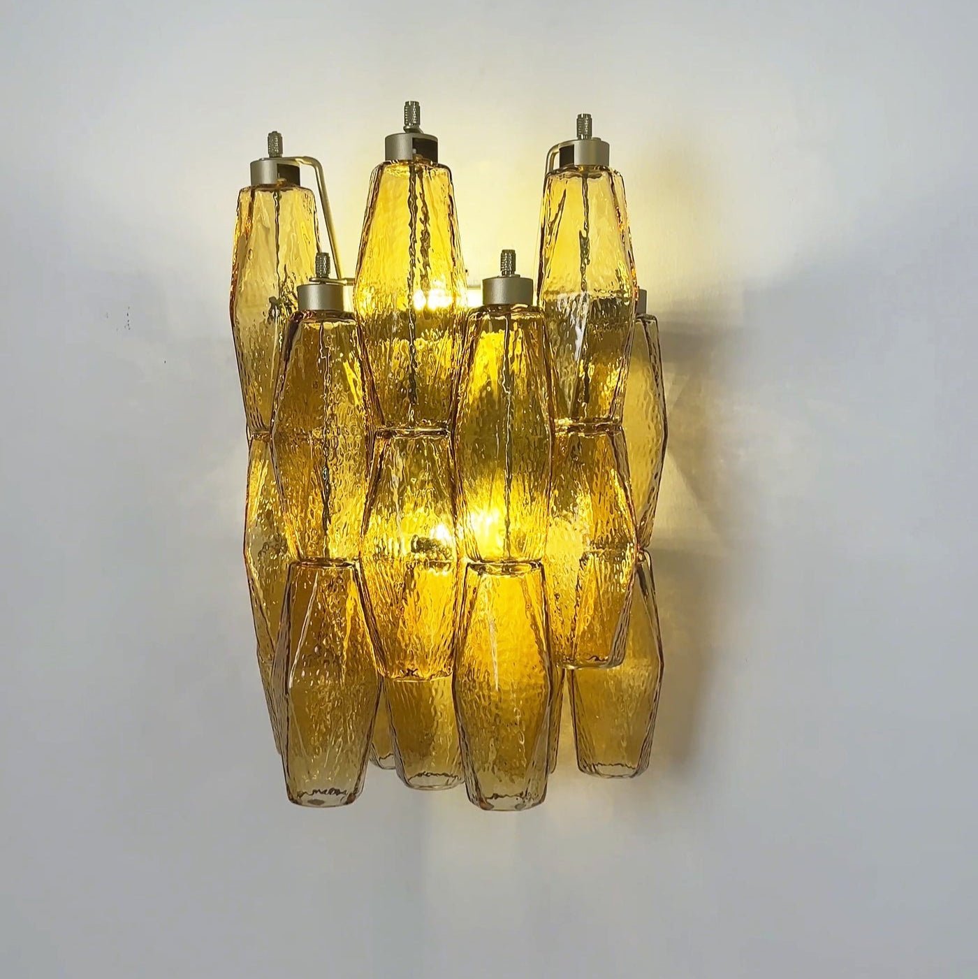 Murano Rhombus Amber Glass Wall Lamp - Vakkerlight