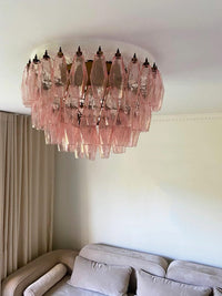 Murano Rhombus Pink Glass Ceiling Lamp - Vakkerlight