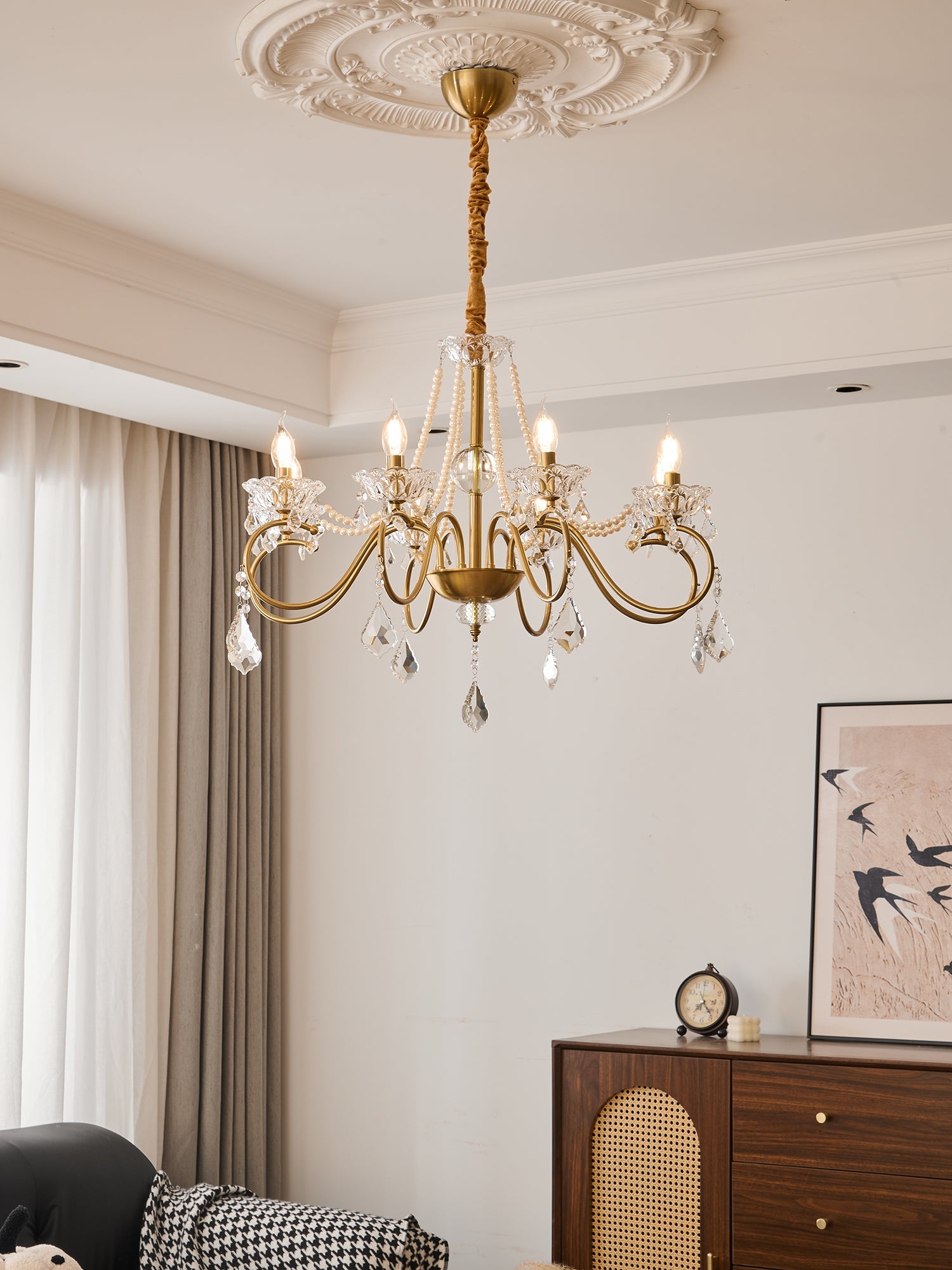 Opulent Pearl Crystal Chandelier - Vakkerlight