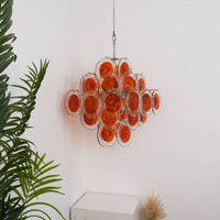 Orange Transparent Murano Disc Chandelier - Vakkerlight