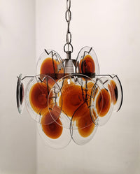 Orange Transparent Murano Disc Chandelier - Vakkerlight