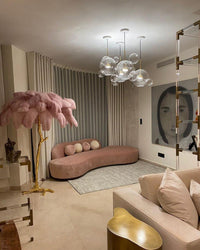 Ostrich Feather Brass Floor Lamp - Vakkerlight