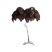 Ostrich Feather Brass Floor Lamp - Vakkerlight