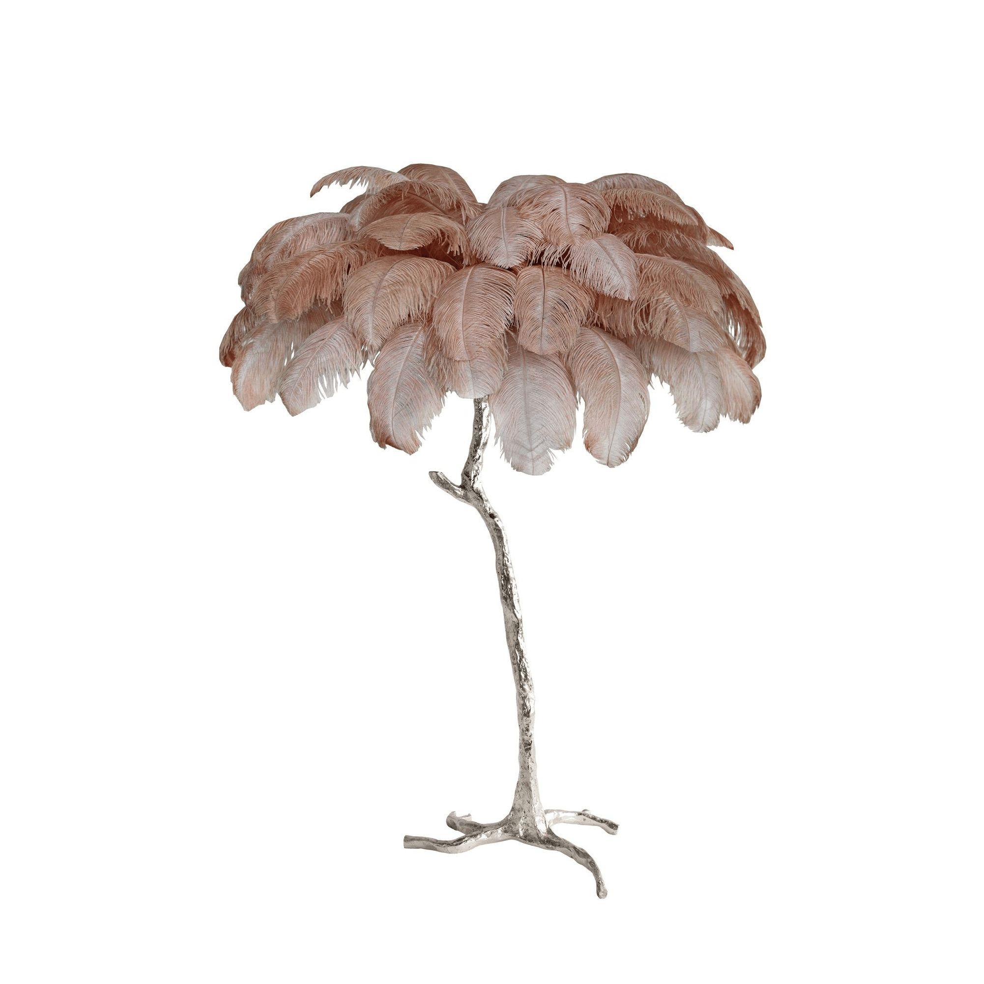 Ostrich Feather Brass Floor Lamp - Vakkerlight