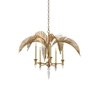 Vakker Limited Brass Palm Frond 5-Light Chandelier — Luxury Wholesale Lighting for Dining Rooms