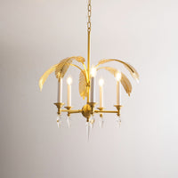 Vakker Limited Brass Palm Frond 5-Light Chandelier — Detail View 18