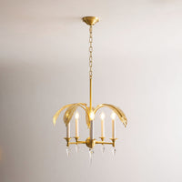 Vakker Limited Brass Palm Frond 5-Light Chandelier — Detail View 20