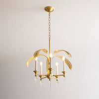 Vakker Limited Brass Palm Frond 5-Light Chandelier — Detail View 21