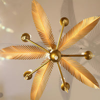 Vakker Limited Brass Palm Frond 5-Light Chandelier — Detail View 15