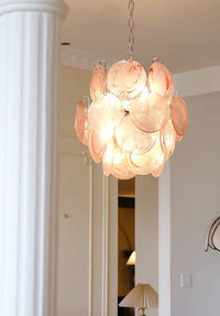 Pink Murano Disc Glass Chandelier - Vakkerlight