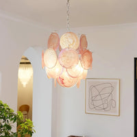 Pink Murano Disc Glass Chandelier - Vakkerlight