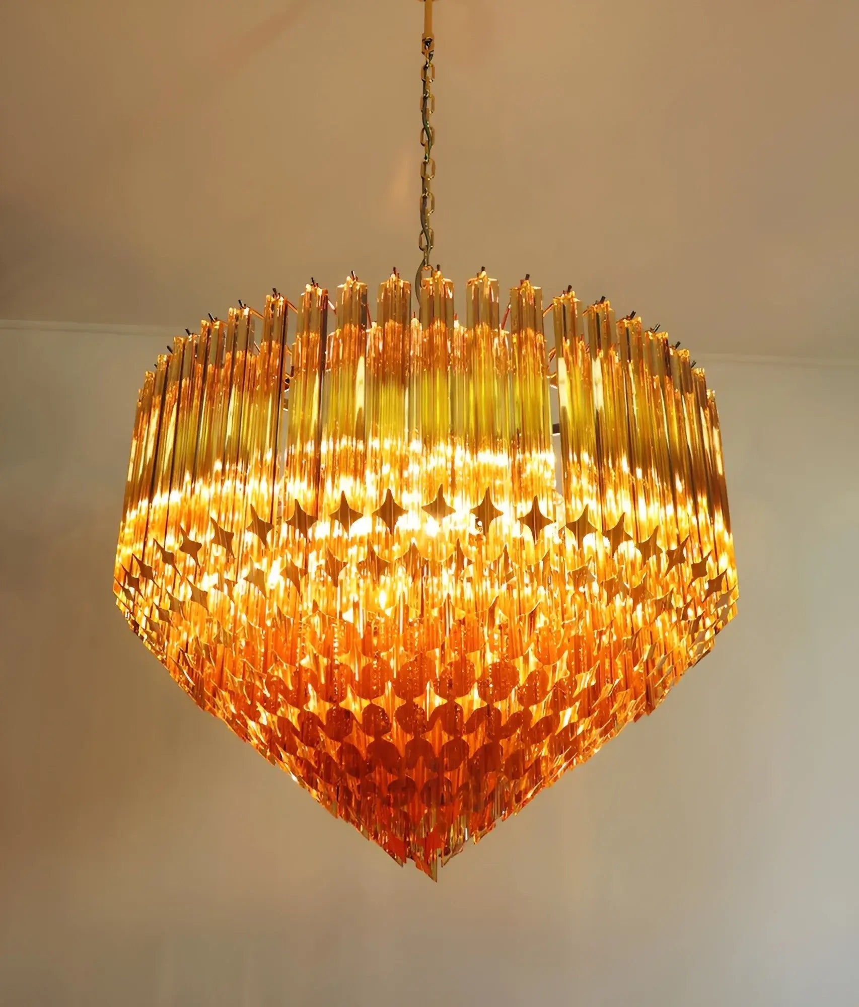 Prism Murano Amber Glass Chandelier - Vakkerlight