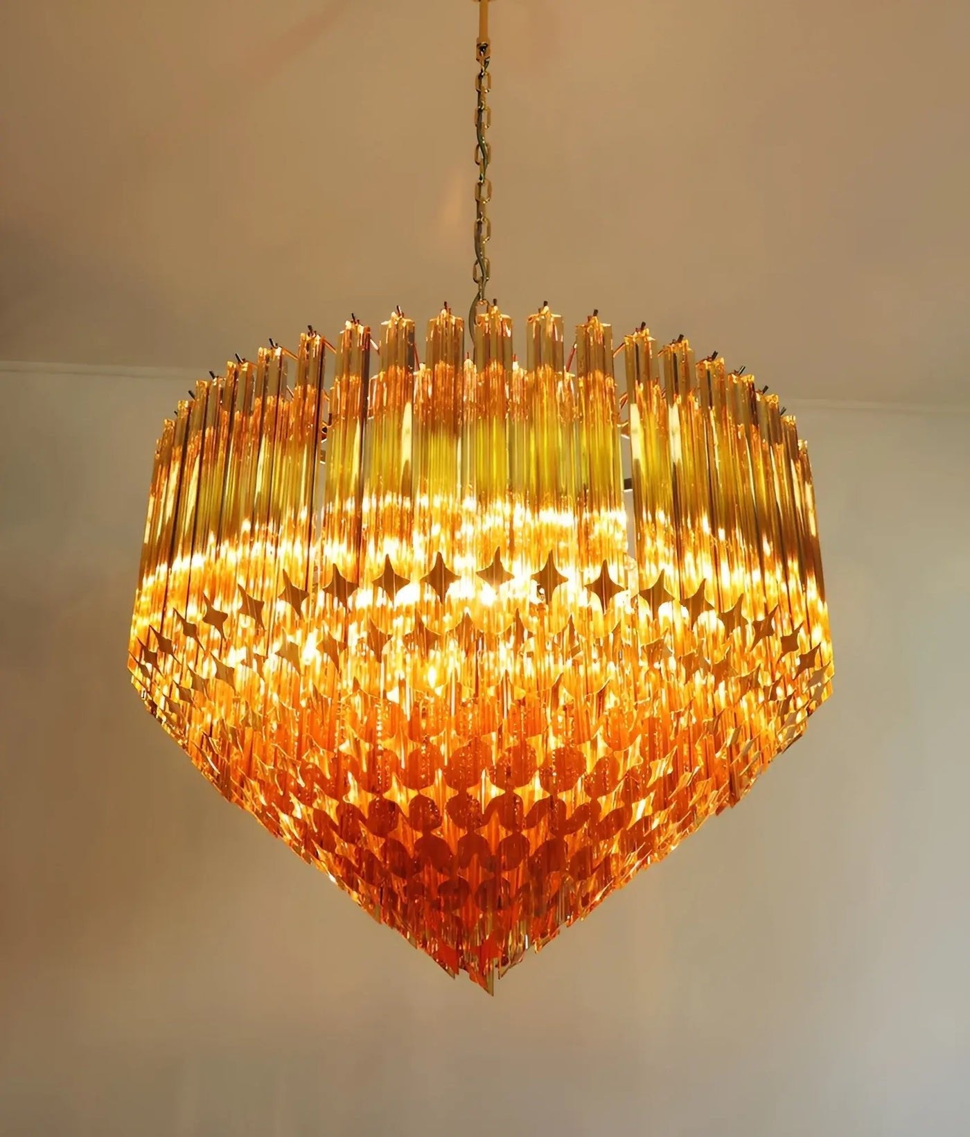 Prism Murano Amber Glass Chandelier - Vakkerlight