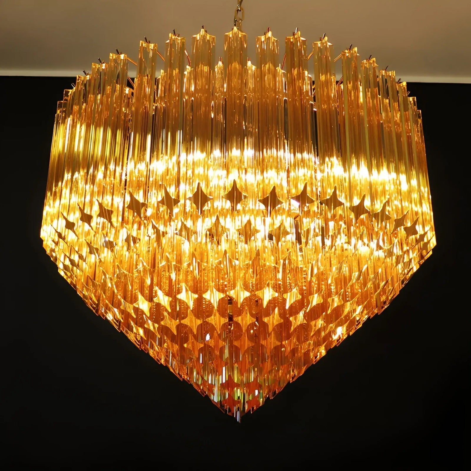 Prism Murano Amber Glass Chandelier - Vakkerlight