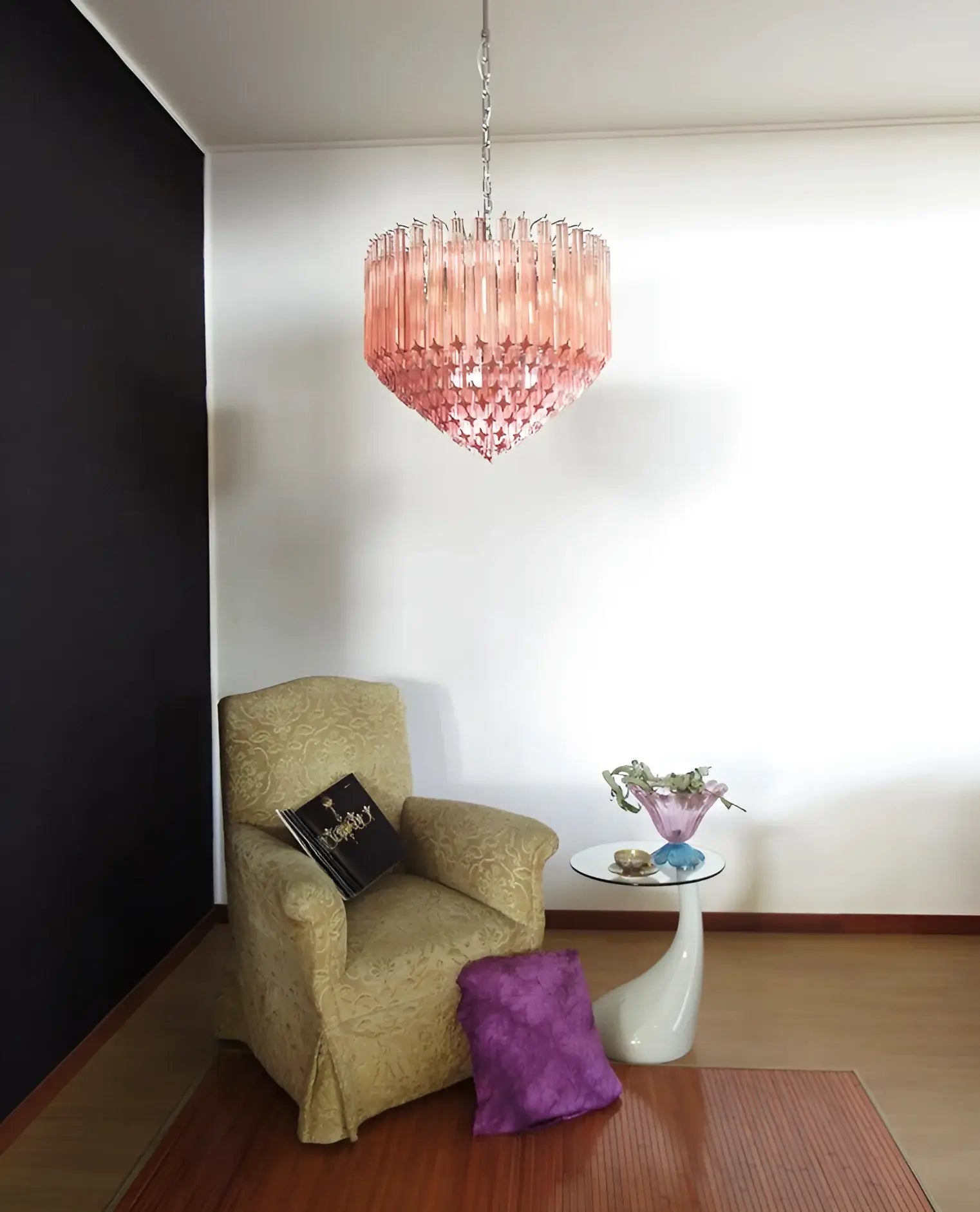 Prism Murano Pink Glass Chandelier - Vakkerlight