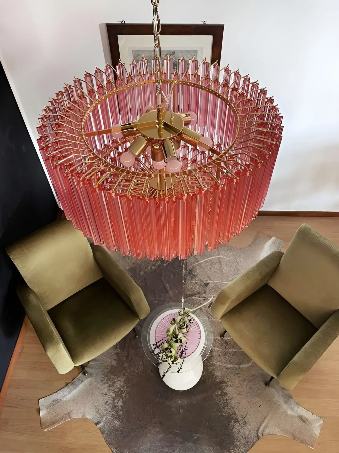Prism Murano Pink Glass Chandelier - Vakkerlight