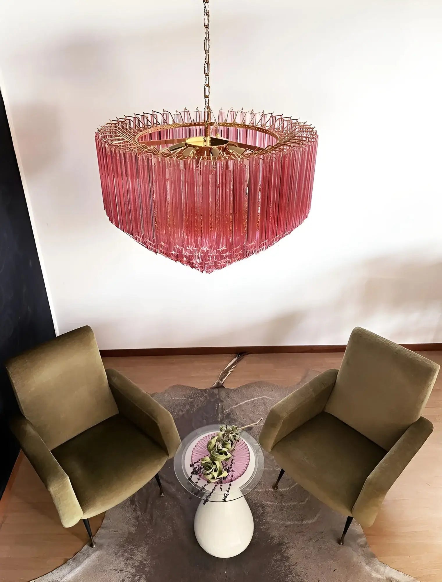 Prism Murano Pink Glass Chandelier - Vakkerlight