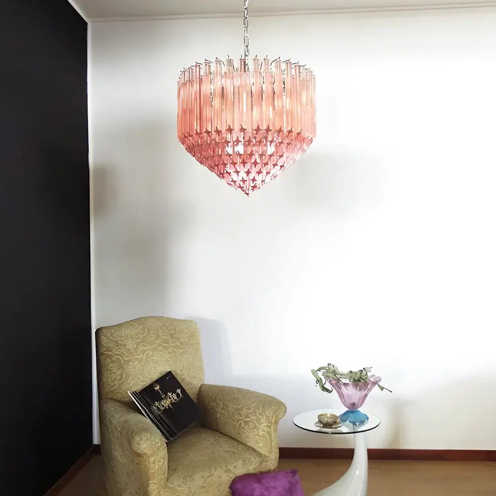 Prism Murano Pink Glass Chandelier - Vakkerlight