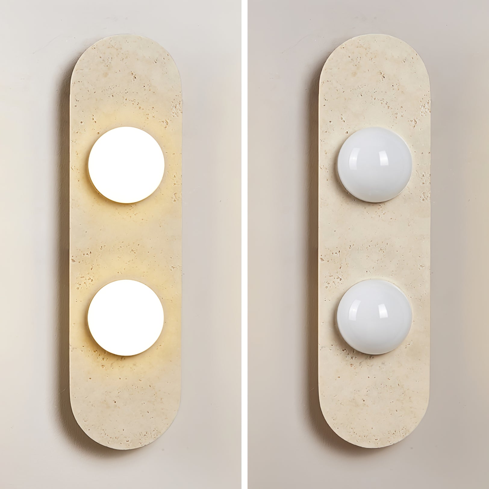 Rounded Travertine Wall Sconce - Vakkerlight