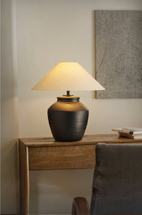 Rustic Black Ceramic Table Lamp - Vakkerlight