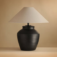 Rustic Black Ceramic Table Lamp - Vakkerlight