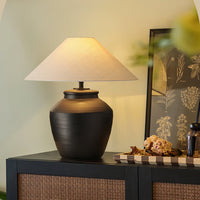 Rustic Black Ceramic Table Lamp - Vakkerlight