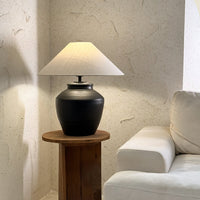 Rustic Black Ceramic Table Lamp - Vakkerlight