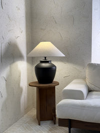 Rustic Black Ceramic Table Lamp - Vakkerlight