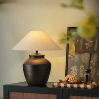 Rustic Black Ceramic Table Lamp - Vakkerlight