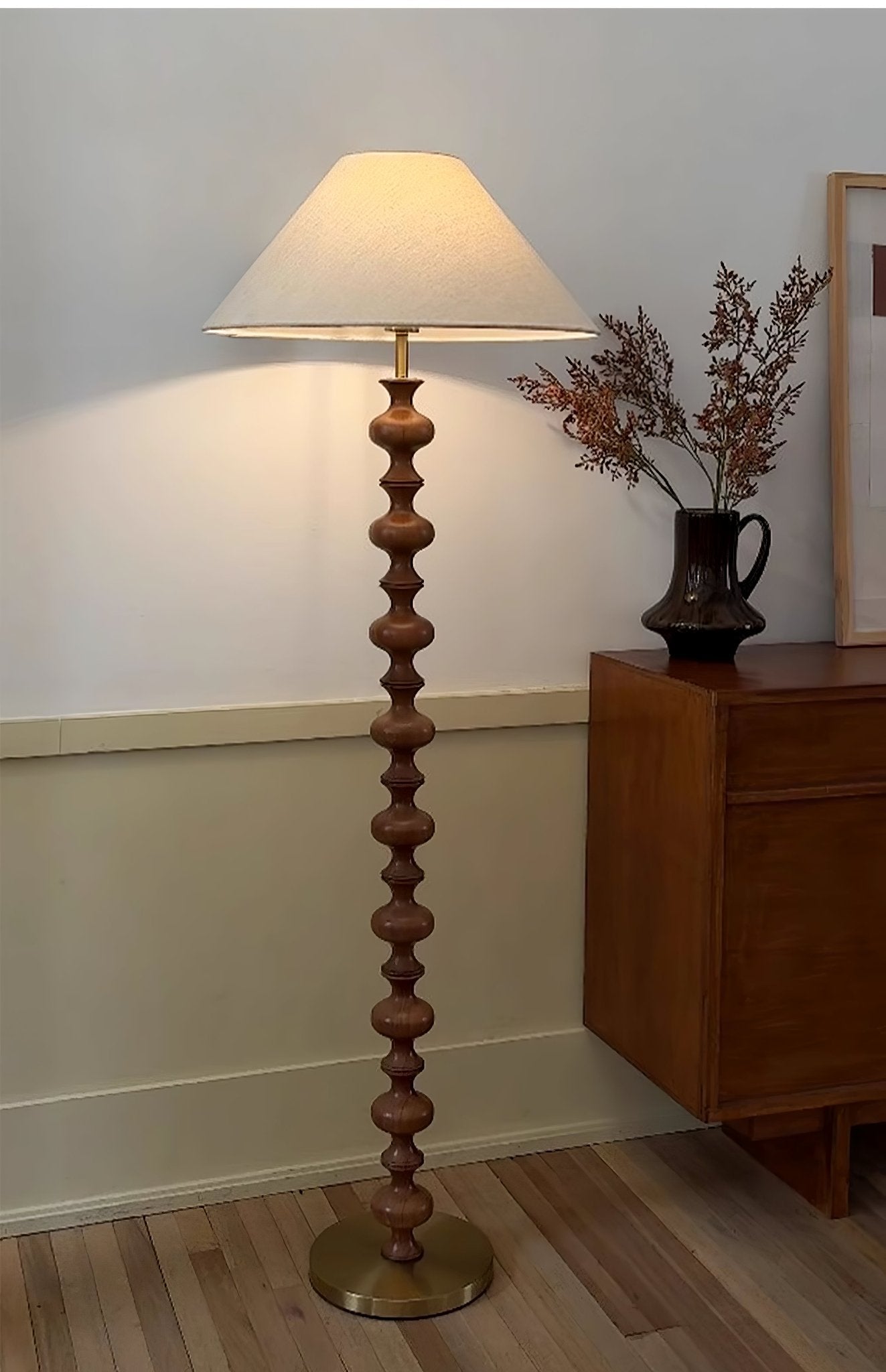 Sculpted Rhythm Wood Floor Lamp - Vakkerlight