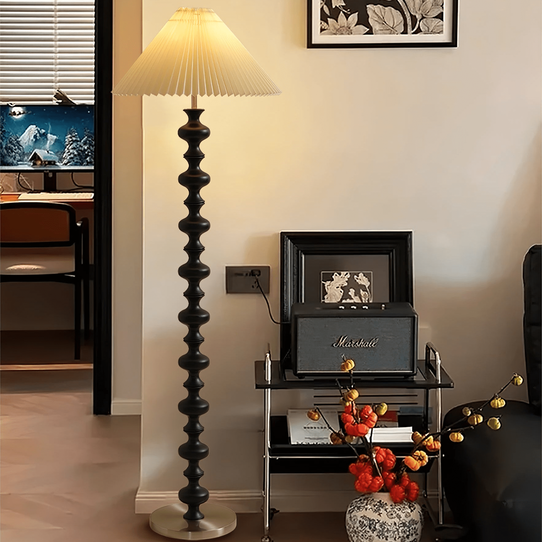 Sculpted Rhythm Wood Floor Lamp - Vakkerlight