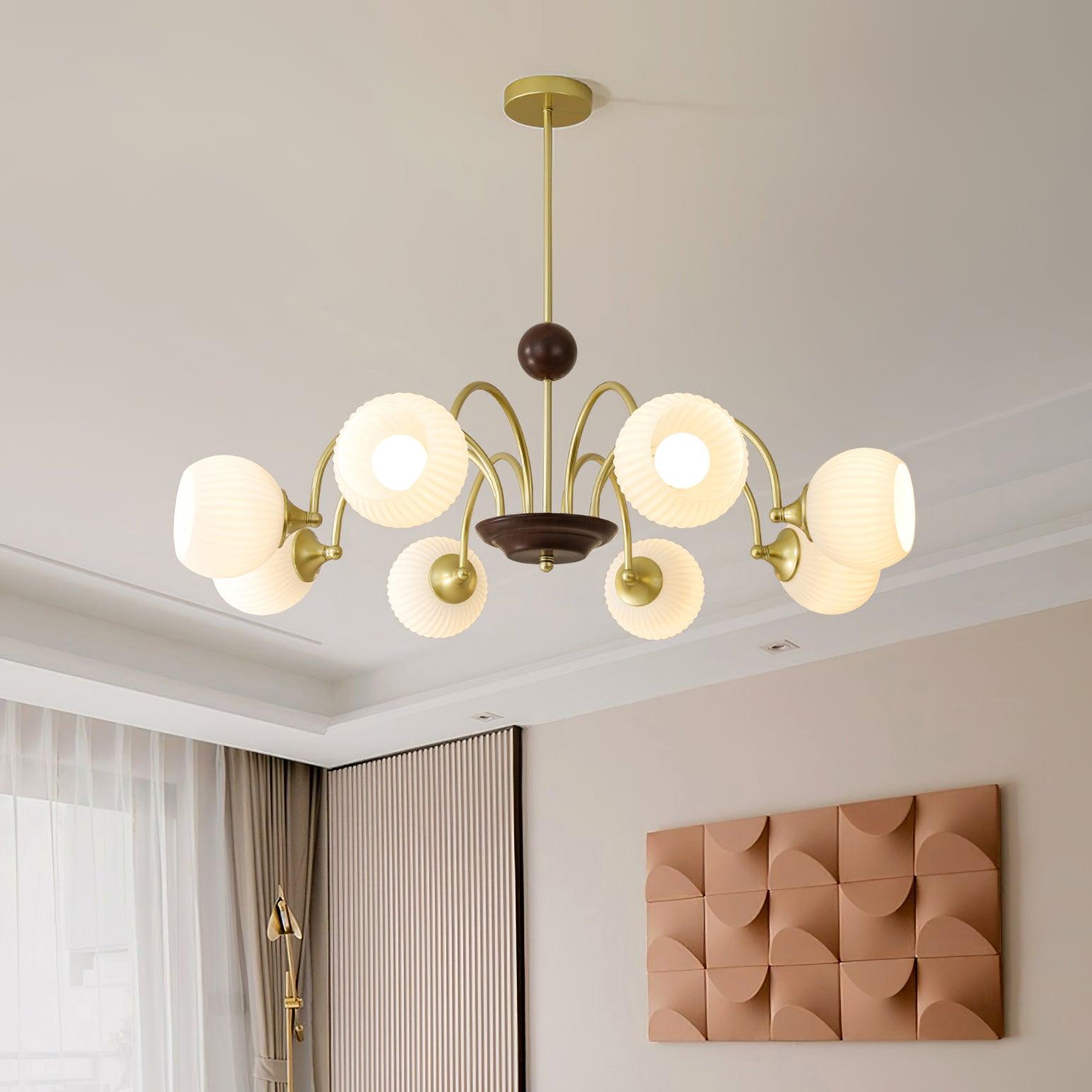 Sculptural Glass Ribbed Chandelier - Vakkerlight