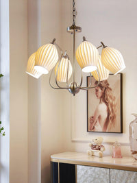 Ceramic Ribbed Chandelier - Vakkerlight