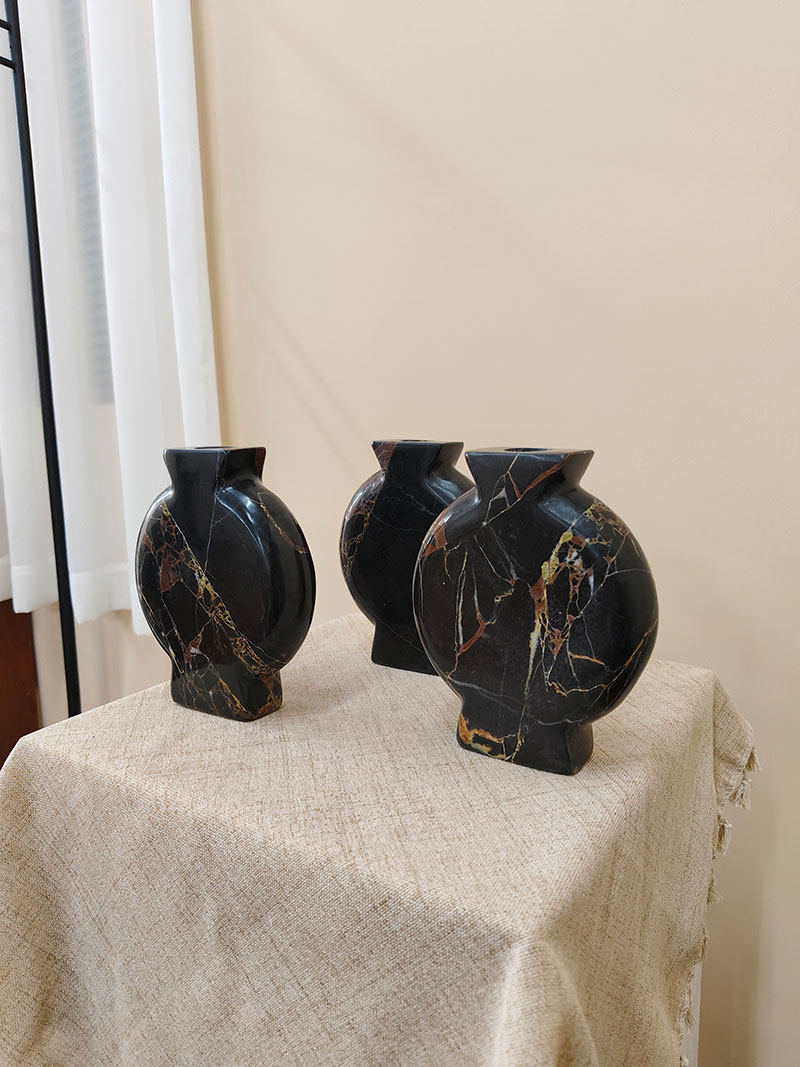 Vetra Noir Marble Vase - Vakkerlight