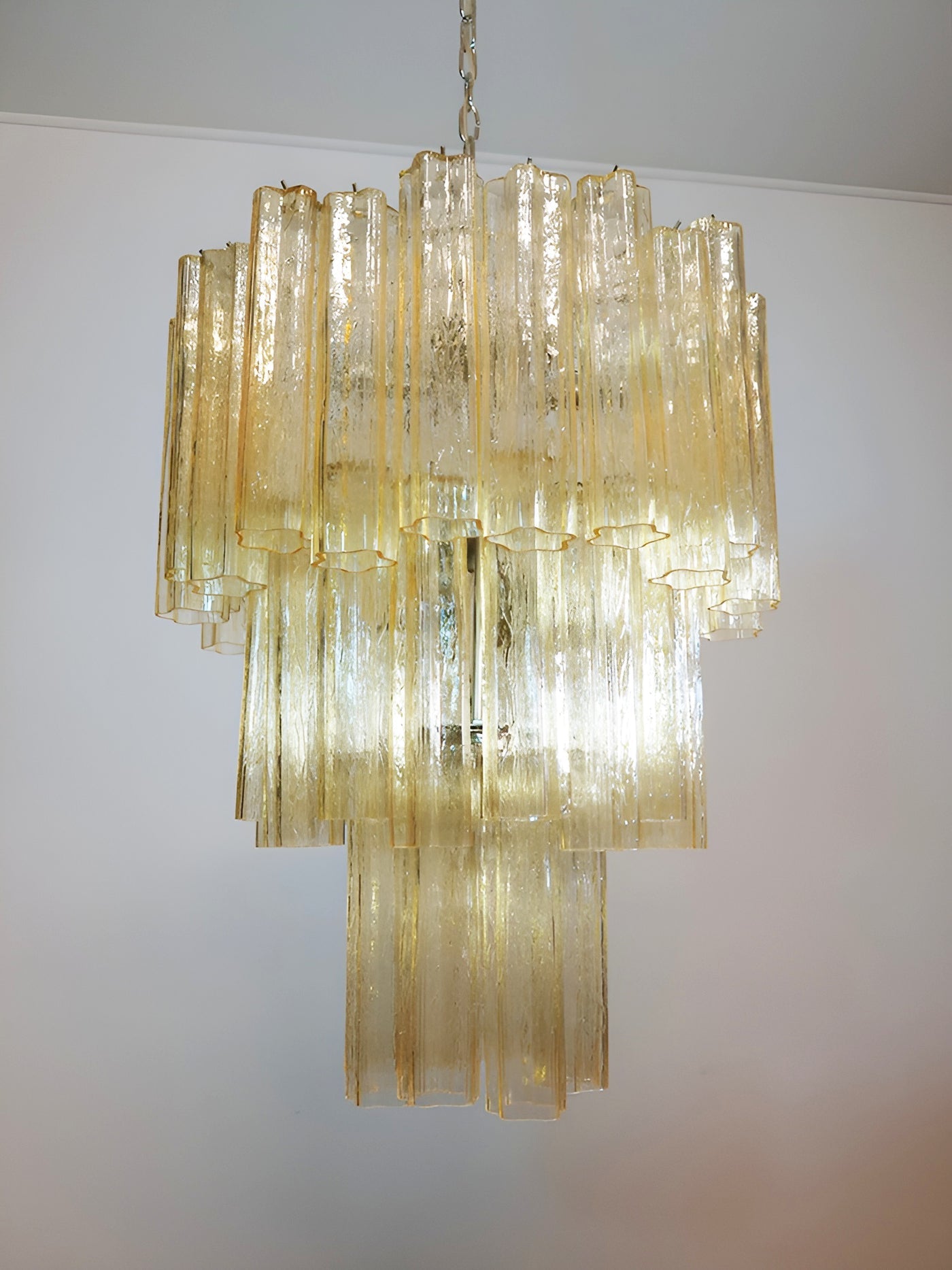 Yellow Murano Glass Tube Chandelier - Vakkerlight