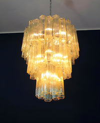 Yellow Murano Glass Tube Chandelier - Vakkerlight